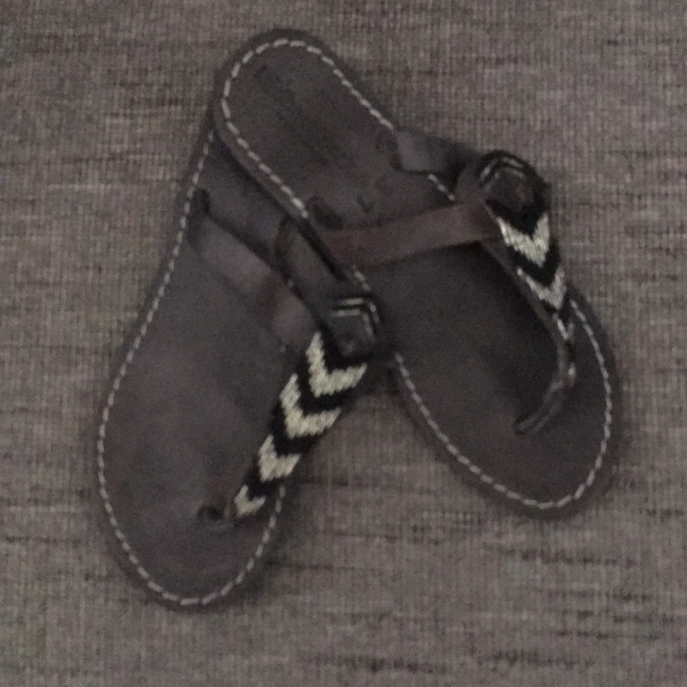 Laid Back London Beaded Boho Leather Sandals 37, size 6